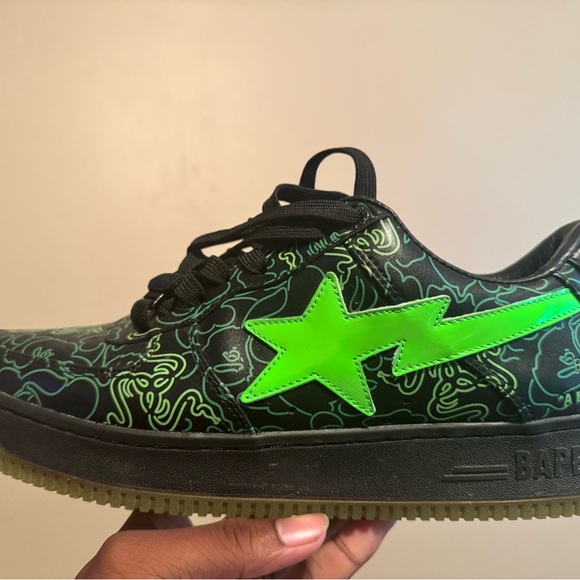 Kids Neon Green and Black Sneakers